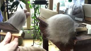 Combing Wool Polwarth on Valkyrie Superfine Combs [upl. by Atronna]