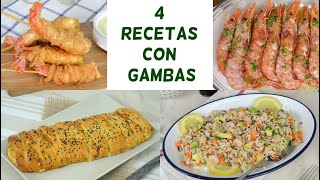 4 Recetas con gambas para NAVIDAD ¡¡FACILES Y ECONOMICAS [upl. by Ardnaik]