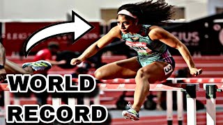 EPIC Tia Jones Equaled 60m Hurdles World Record at USA Indoors [upl. by Jeremias918]