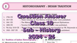 Class 10 History chapter 2 HistoriographyIndian Tradition Question AnswerNavneet Digest MH Board [upl. by Darrey]