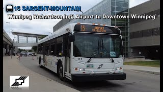 Winnipeg Transit POV Walk Winnipeg Richardson International Airport to Downtown Winnipeg [upl. by Ramin]