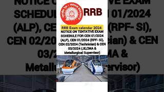 RRB exam calendar 2024 alpexam rpf ntpc rpfsi [upl. by Newg]