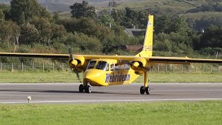 Hebridean Air Britten Norman BN2 Islander GHEBO at Oban Airport [upl. by Ellimaj]