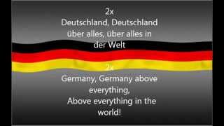 Komplette deutsche Hymne german anthem lyrics GerEng [upl. by Kleon]