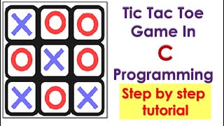 Tic Tac Toe Game in C Programming  TechVidya Mini project in C language Step by step tutorial [upl. by Hume]