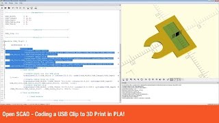 Open SCAD  Coding a USB Clip to 3D Print in PLA [upl. by Woods]