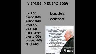 Laudes con cantos para el viernes 19 de enero del 2024 [upl. by Releehw]