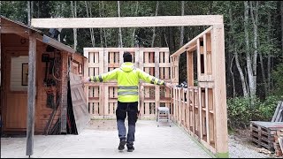 Pallet garage build Part 1 [upl. by Yhotmit667]