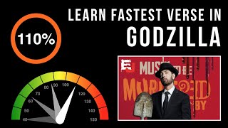 Learn Eminems Fastest Verse In Godzilla Slowed Down  Scrolling Lyrics  GodzillaChallenge [upl. by Porcia]