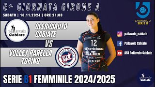 ClericiAuto Cabiate  Volley Parella Torino 6 giornata girone A Serie B1 femminile [upl. by Nomar]