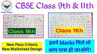 CBSE Class 9th and 11th New Pass Criteria and New Marksheet Design Explained  CBSE New Rules for U [upl. by Rama]