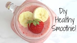 DIY Healthy Smoothie Strawberry Banana [upl. by Nosnarb]