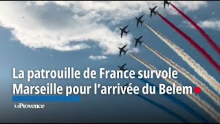 La patrouille de France survole Marseille pour l’arrivée du Belem [upl. by Sivrad123]