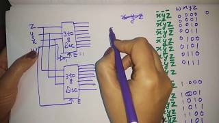 4 to 16 decoder using 3 to 8 decoders [upl. by Branen]