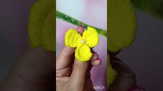 Wow🤩super easy woolen flower🌺making idea with forkshortsdiy [upl. by Sidney]