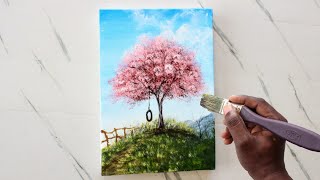 How to paint simple autumn tree Acrylic painting for beginners STEP BY STEP [upl. by Schouten]