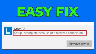 How To Fix Setup Incomplete Because of a Metered Connection Error in Windows 11 [upl. by Eibocaj]