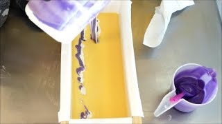 Making and Cutting Lemony Lavender Cold Process Soap Chatty [upl. by Eyllib197]