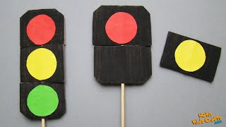 How to make a Traffic Light  Traffic light craft  DIY [upl. by Zorana]