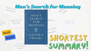 Exploring the Key Themes of Mans Search for Meaning by Viktor E Frankl bookformotivation [upl. by Bannister]