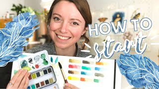 The Very FIRST Watercolor Lesson for Beginners  Watercolor Painting for Beginners  Lesson 1 [upl. by Naitsirt]