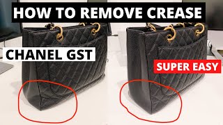 How To Remove Crease And Restore The Shape Of Your Designer Bag  Chanel grand shopping tote [upl. by Skell]