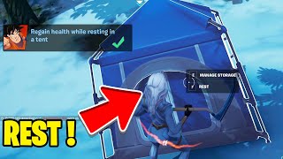 Regain health while resting in a tent Fortnite  Where to find a tent Fortnite [upl. by Britni]