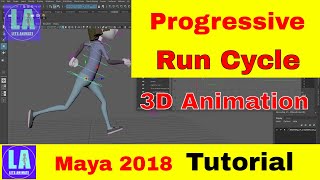 Progressive Run Cycle Animation in Maya 3D Animation [upl. by Grearson]