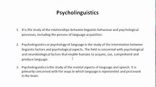 Psycholinguistics  Linguistics  বাংলা লেকচার  Bengali Lecture [upl. by Ardnuahc]