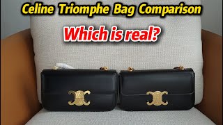 Celine Triomphe Box Chain Bag Comparison Top Quality VS Authentic By Steven [upl. by Jarrow53]