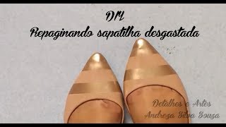 DIY Repaginando sapatilha verniz desgastada com esmalte [upl. by Jacynth240]