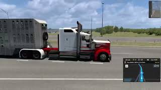 American Truck Simulator  W900 Highway Killer  Cat 3406b  Barret Livestock Trailer [upl. by Necaj]