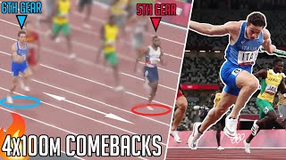 The Greatest 4x100m Comebacks  When Sprinters find an Extra Gear [upl. by Aititel]