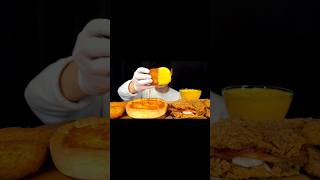 Mini Chicago Pizza With Hash Brown Chicken Burger MukBang shorts [upl. by Minta588]