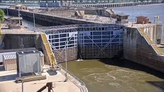 Mississippi River lock and Dam 19 Keokuk Iowa on August 16th 2021 we have a Kayak using the lock [upl. by Anairam470]