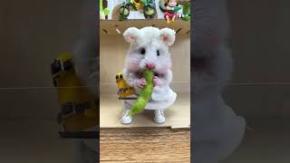 Peel an edamame to satisfy your cravings Golden Bear Hamster Cute pet debut plan Sharing daily lif [upl. by Alita336]