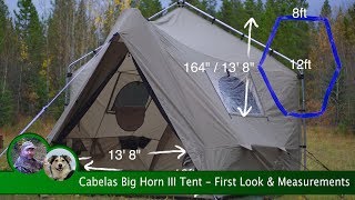 Cabelas Big Horn III Tent  First Look amp Measurements [upl. by Kitti]