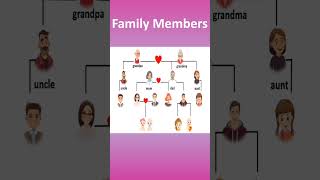 English vocabulary family members family tree shortvideo [upl. by Yenroc850]