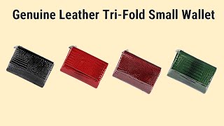 Genuine Leather TriFold Small Wallet Vintage Multi Functional Coin Purse with Zipper Black [upl. by Enaid297]