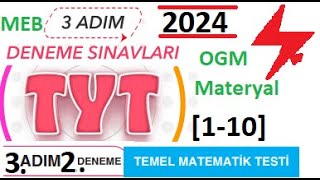 3 Adım Deneme Sınavları  TYT  3 Adım 2 Deneme  Matematik  Temel Matematik Testi  MEB  2024 [upl. by Ylatfen170]