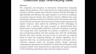 Deep Reinforcement Learning Enabled Multi UAV Scheduling for Disaster Data Collection With Time Vary [upl. by Davilman]