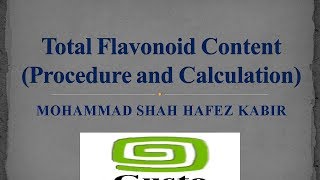 Total Flavonoid Content Procedure and Calculation [upl. by Yeloc]