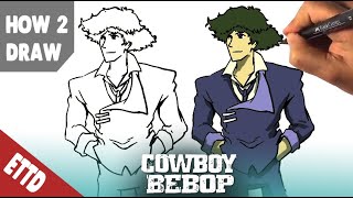 How to Draw Cowboy Beebop  Spike  Beginners  Easy Things to Draw [upl. by Geddes]