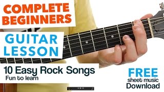 Learn 10 Easy Rock Songs for Beginners [upl. by Sirrep]