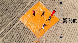 We Made Largest Kite In World  क्या यह सबसे बड़ी पतंग उड़ पाएगी [upl. by Emalia]