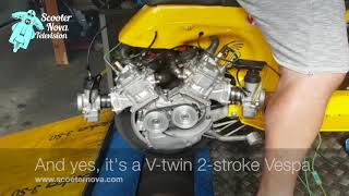 Vespa VTwin 2stroke 50hp smallframe scooter from Austria [upl. by Huey]