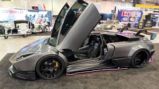 Finishing My Cyberpunk Lamborghini Murcielago On The SEMA Show Floor Then Drive Home [upl. by Irrabaj676]