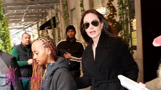 Angelina Jolie and Daughter Zahara Visit New York City [upl. by Koloski232]