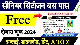 Haryana senior citizen bus pass kaise banaye 2024 how to apply online senior citizen bus pass [upl. by Llenahs754]