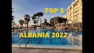 TOP 5 BEST FIVE STAR HOTELS ALBANIA 2022  DURRES GOLEM BAY Albania besthotels [upl. by Aisauqal977]